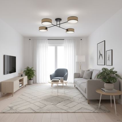 Lámpara de techo de superficie MAGA 4xE14/10W/230V beige