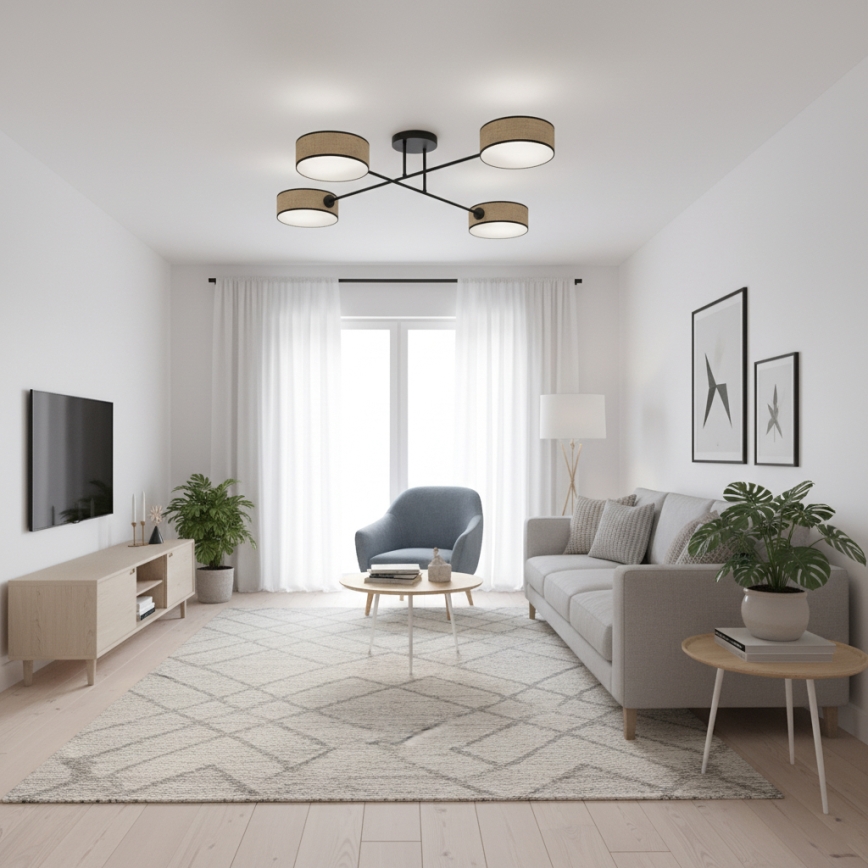 Lámpara de techo de superficie MAGA 4xE14/10W/230V beige