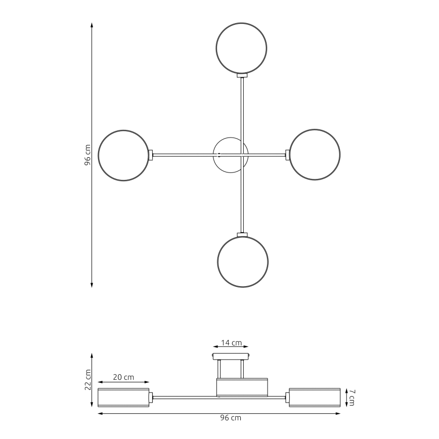 Lámpara de techo de superficie MAGA 4xE14/10W/230V beige
