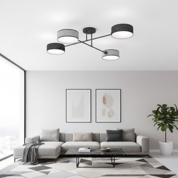 Lámpara de techo de superficie MAGA 4xE14/10W/230V negra/gris