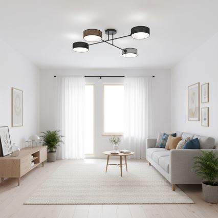 Lámpara de techo de superficie MAGA 4xE14/10W/230V negra/marrón/gris