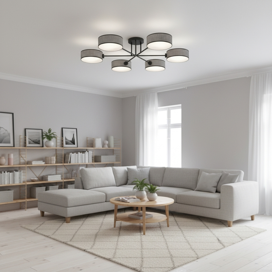 Lámpara de techo de superficie MAGA 6xE14/10W/230V gris