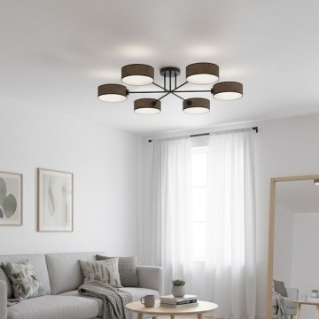 Lámpara de techo de superficie MAGA 6xE14/10W/230V, marrón