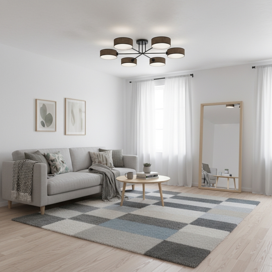 Lámpara de techo de superficie MAGA 6xE14/10W/230V, marrón