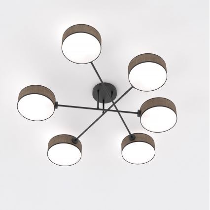 Lámpara de techo de superficie MAGA 6xE14/10W/230V, marrón