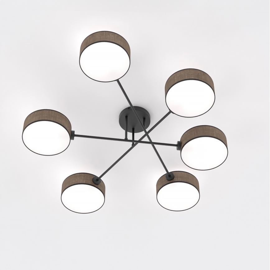 Lámpara de techo de superficie MAGA 6xE14/10W/230V, marrón