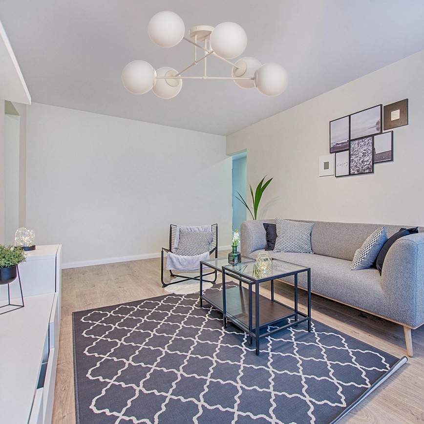 Lámpara de techo de superficie MOON 6xE27/15W/230V crema