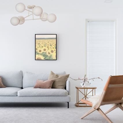 Lámpara de techo de superficie MOON 6xE27/15W/230V crema