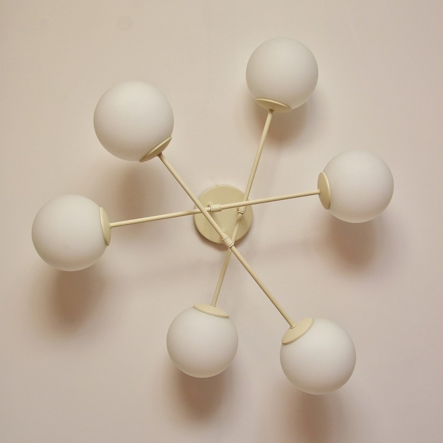 Lámpara de techo de superficie MOON 6xE27/15W/230V crema