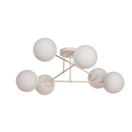 Lámpara de techo de superficie MOON 6xE27/15W/230V crema