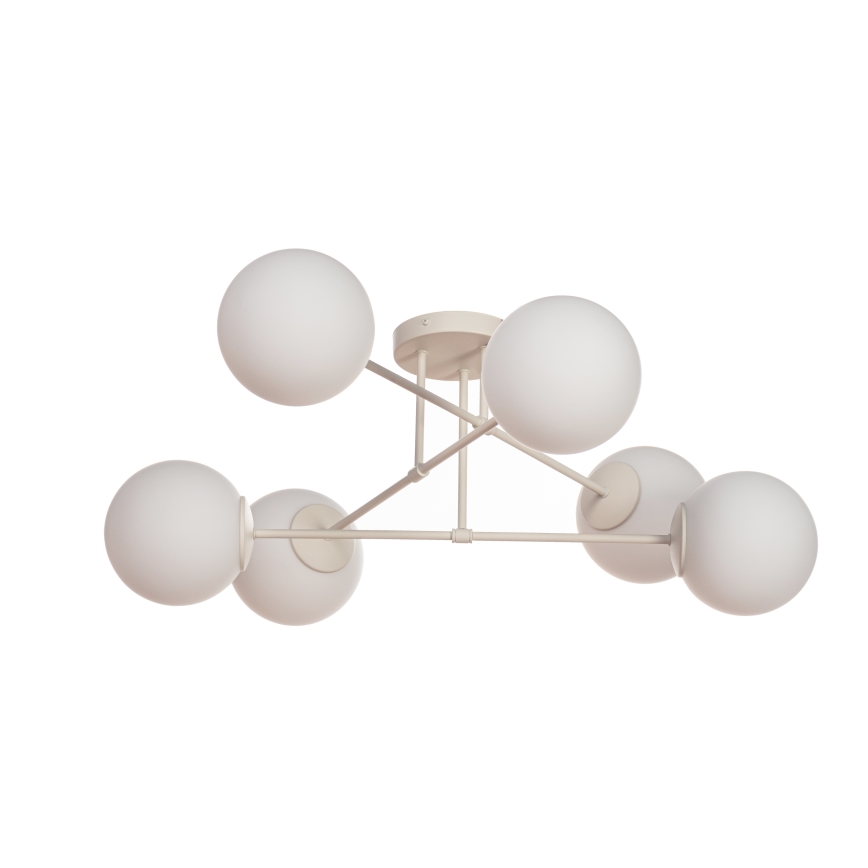 Lámpara de techo de superficie MOON 6xE27/15W/230V crema