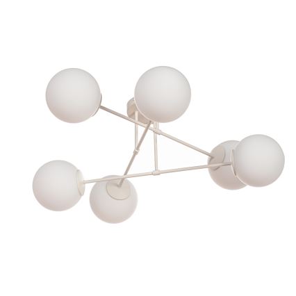 Lámpara de techo de superficie MOON 6xE27/15W/230V crema