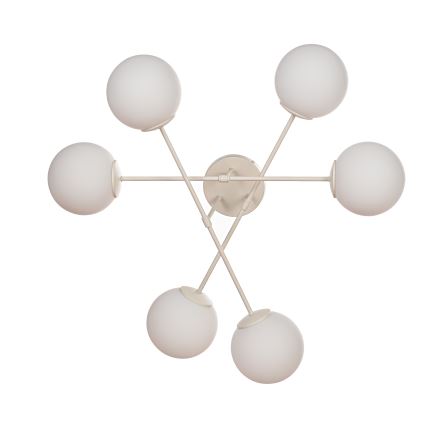 Lámpara de techo de superficie MOON 6xE27/15W/230V crema