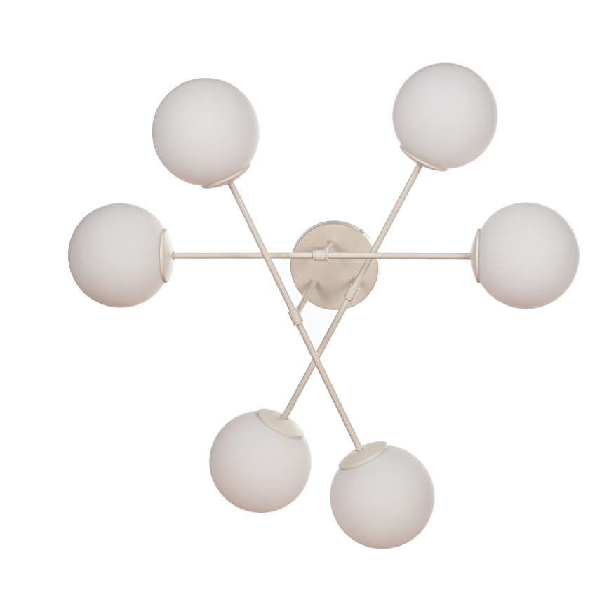 Lámpara de techo de superficie MOON 6xE27/15W/230V crema