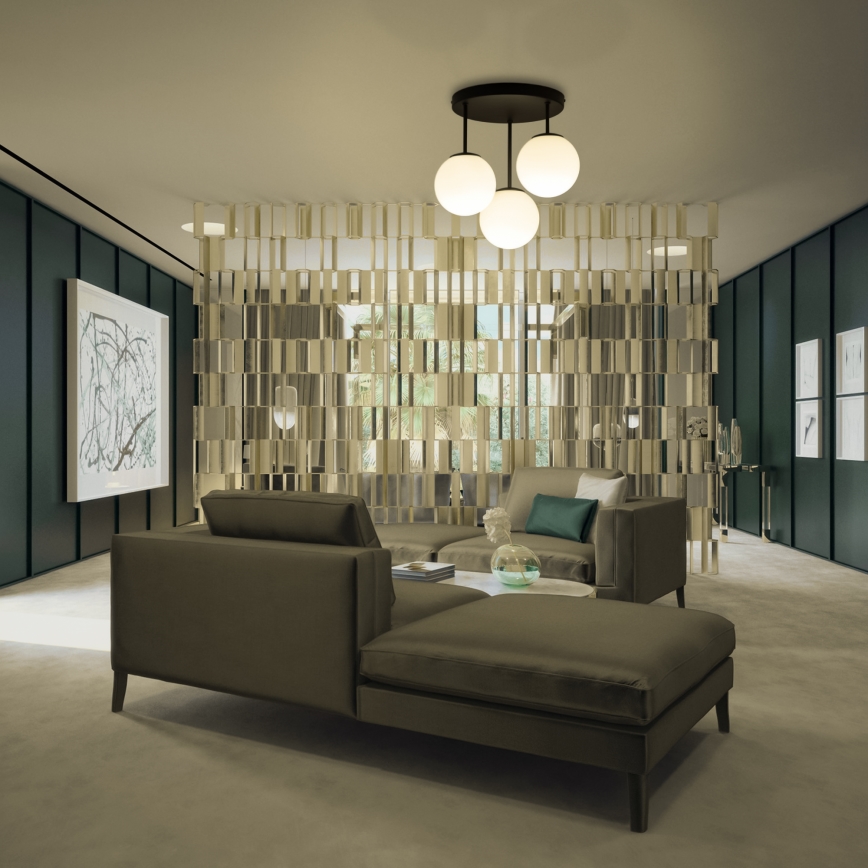 Lámpara de techo de superficie MOONLIGHT 3xE27/15W/230V negra