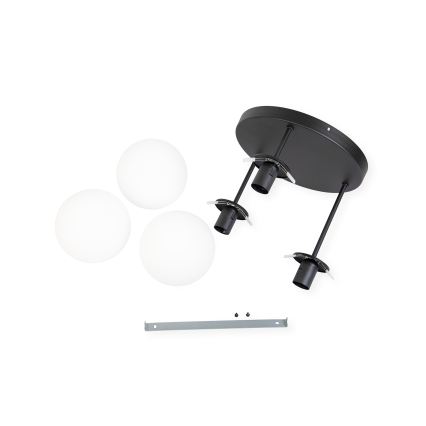 Lámpara de techo de superficie MOONLIGHT 3xE27/15W/230V negra