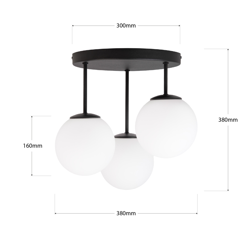 Lámpara de techo de superficie MOONLIGHT 3xE27/15W/230V negra