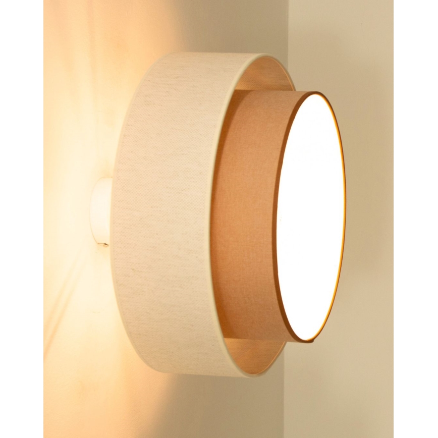 Lámpara de techo de superficie NATIA 1xE27/60W/230V Ø 45 cm blanco/marrón