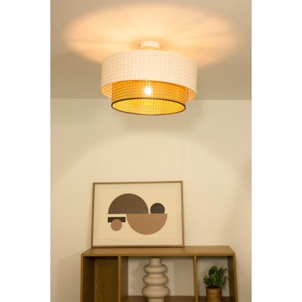 Lámpara de techo de superficie NATIA 1xE27/60W/230V Ø 45 cm blanco/marrón