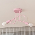 Lámpara de techo de superficie OXFORD 2xE27/15W/230V, rosa