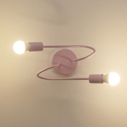 Lámpara de techo de superficie OXFORD 2xE27/15W/230V, rosa