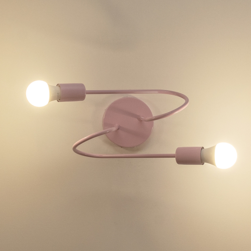 Lámpara de techo de superficie OXFORD 2xE27/15W/230V, rosa