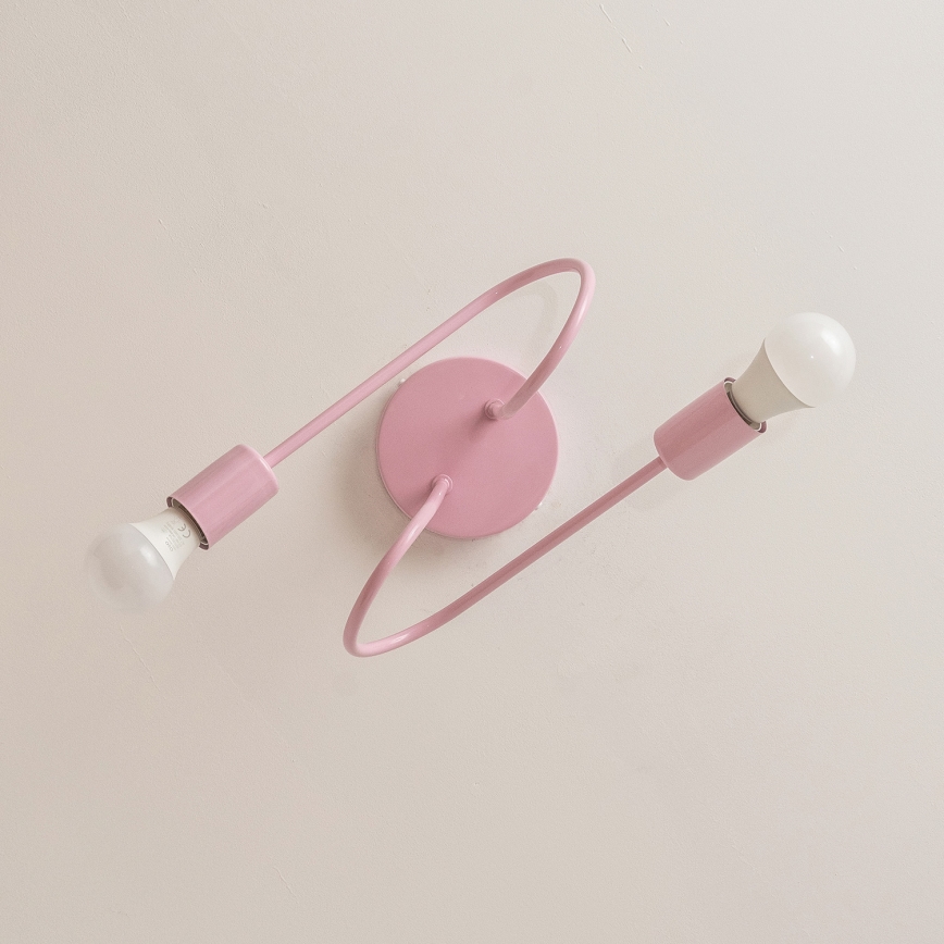 Lámpara de techo de superficie OXFORD 2xE27/15W/230V, rosa