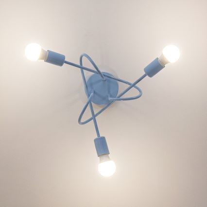 Lámpara de techo de superficie OXFORD 3xE27/15W/230V azul