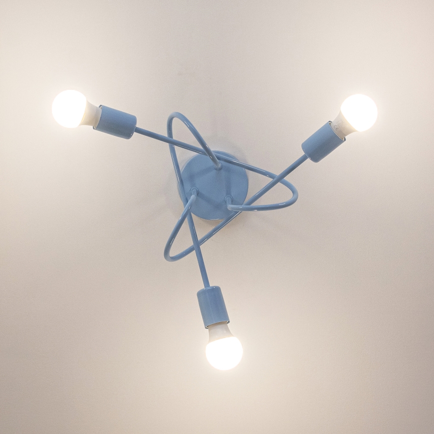 Lámpara de techo de superficie OXFORD 3xE27/15W/230V azul