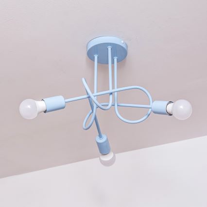 Lámpara de techo de superficie OXFORD 3xE27/15W/230V azul