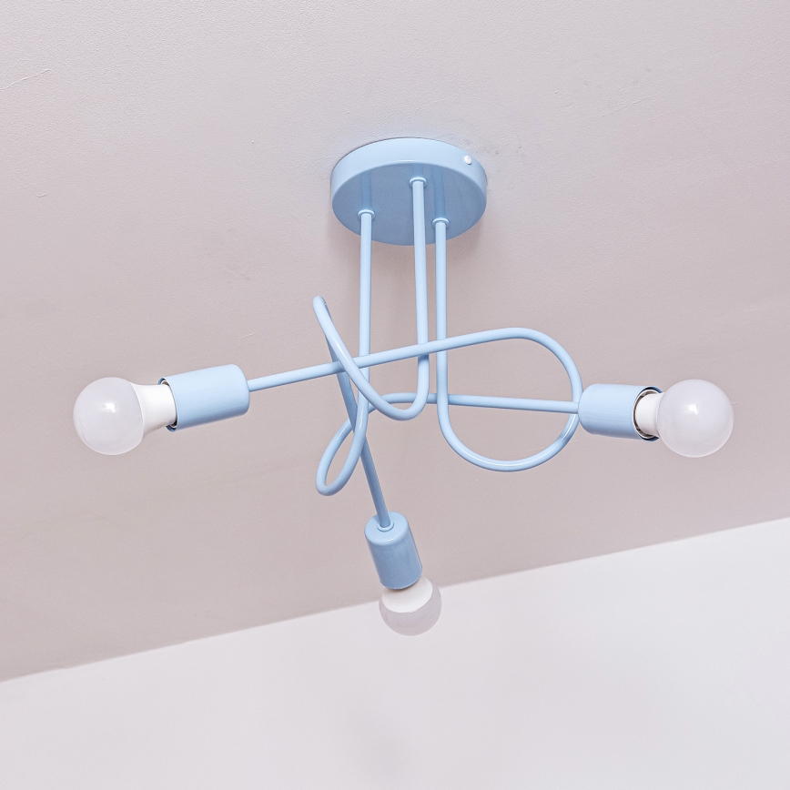 Lámpara de techo de superficie OXFORD 3xE27/15W/230V azul