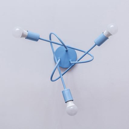 Lámpara de techo de superficie OXFORD 3xE27/15W/230V azul