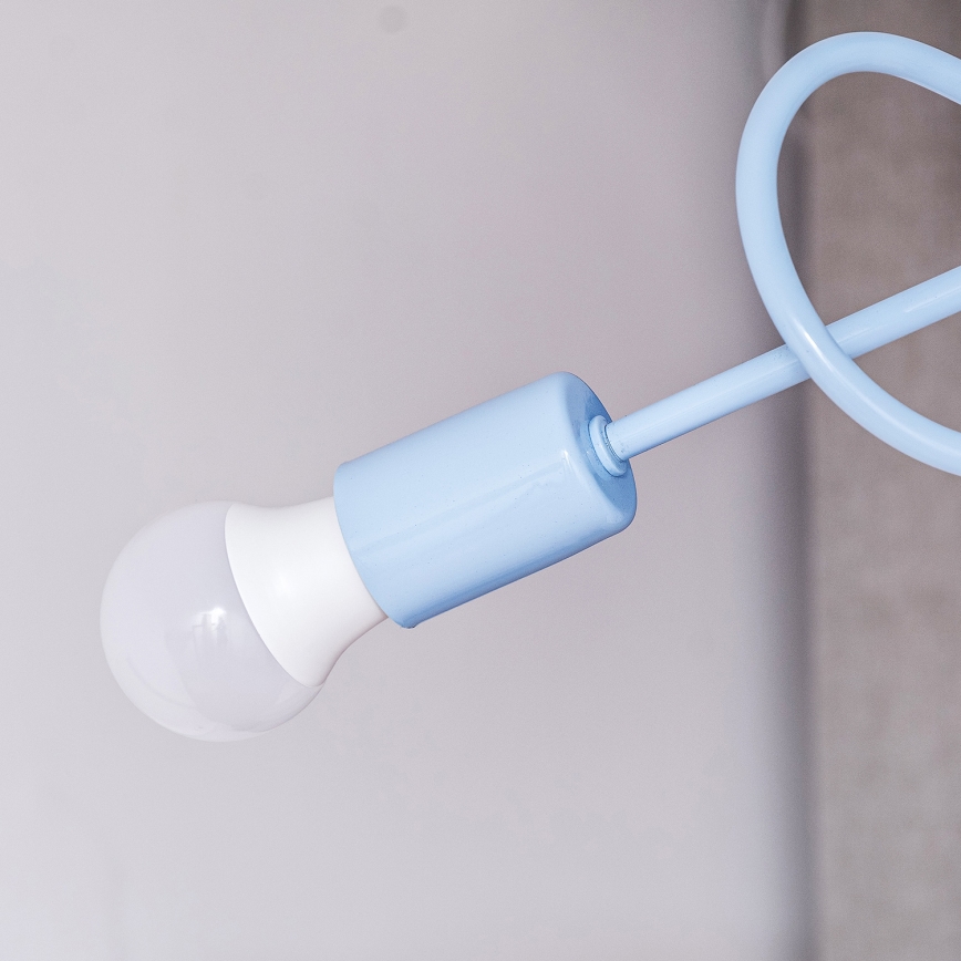 Lámpara de techo de superficie OXFORD 3xE27/15W/230V azul