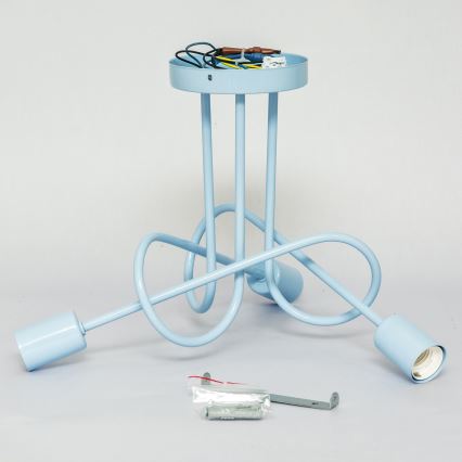 Lámpara de techo de superficie OXFORD 3xE27/15W/230V azul