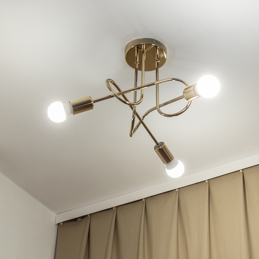 Lámpara de techo de superficie OXFORD 3xE27/15W/230V dorada