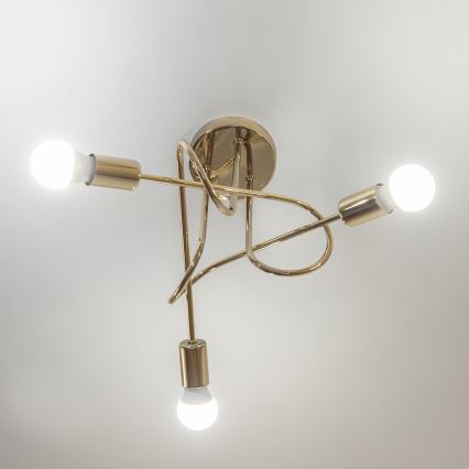 Lámpara de techo de superficie OXFORD 3xE27/15W/230V dorada