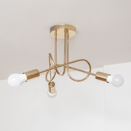 Lámpara de techo de superficie OXFORD 3xE27/15W/230V dorada