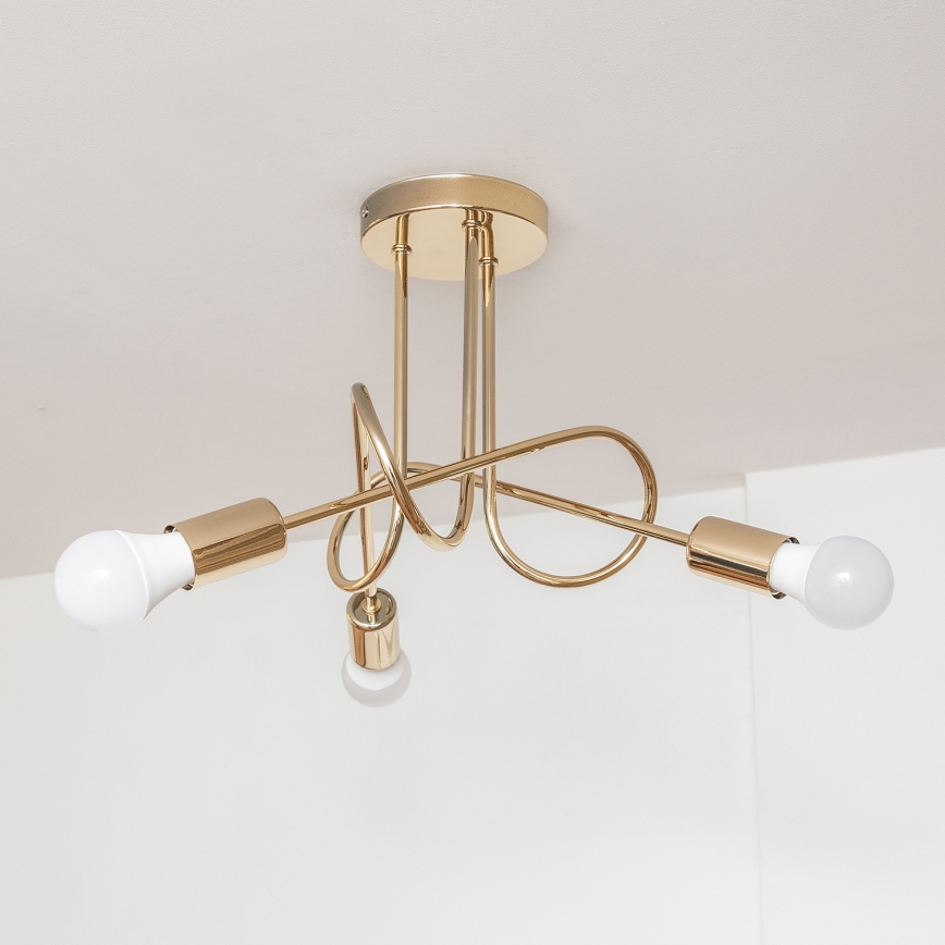 Lámpara de techo de superficie OXFORD 3xE27/15W/230V dorada