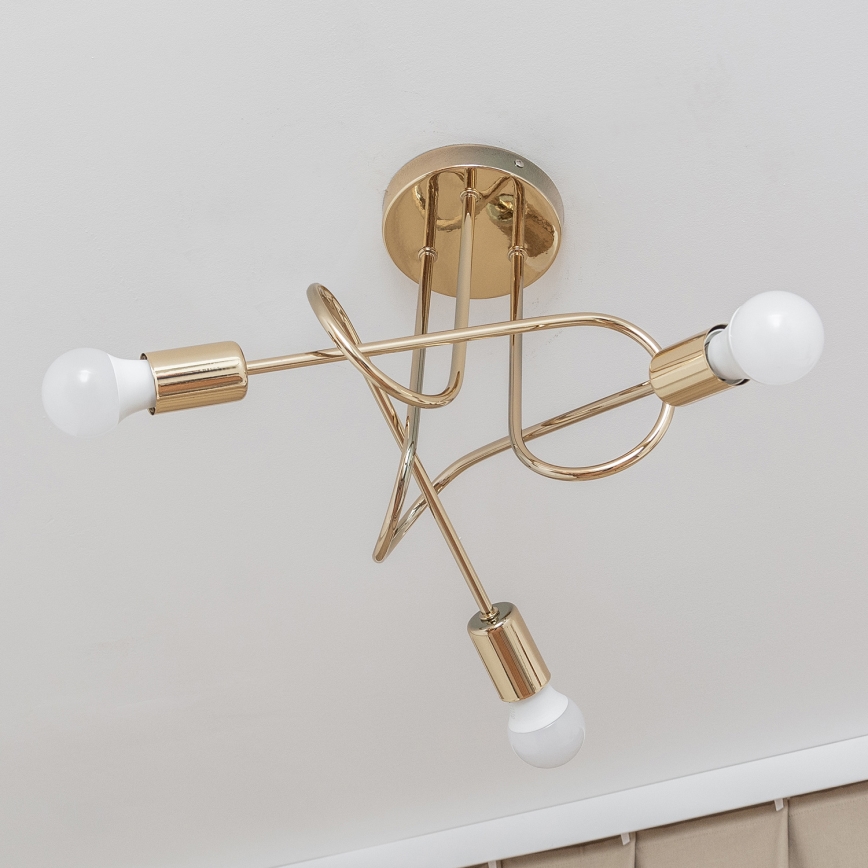 Lámpara de techo de superficie OXFORD 3xE27/15W/230V dorada