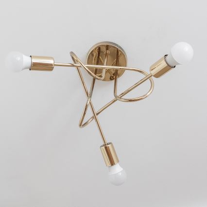 Lámpara de techo de superficie OXFORD 3xE27/15W/230V dorada