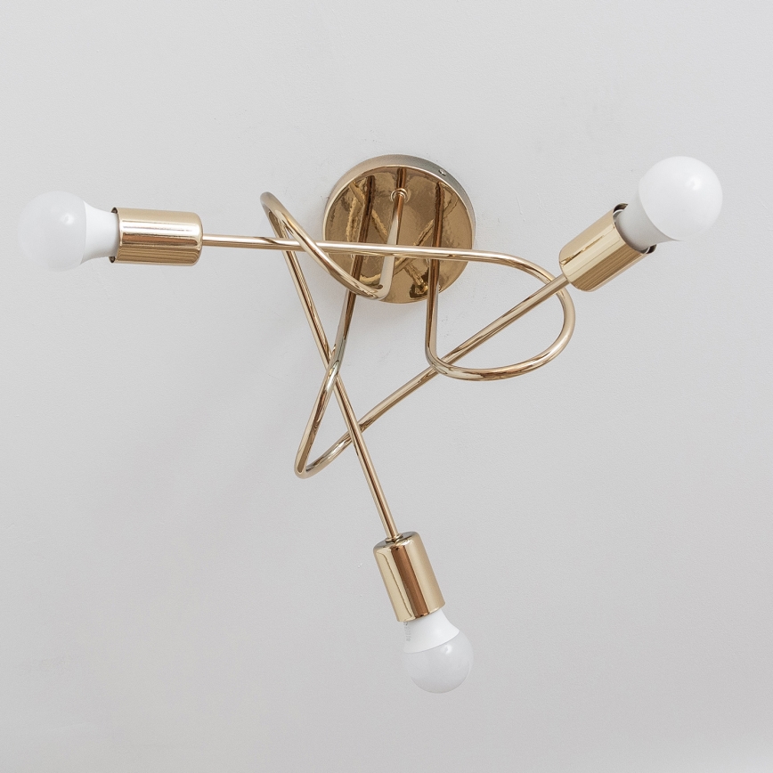 Lámpara de techo de superficie OXFORD 3xE27/15W/230V dorada