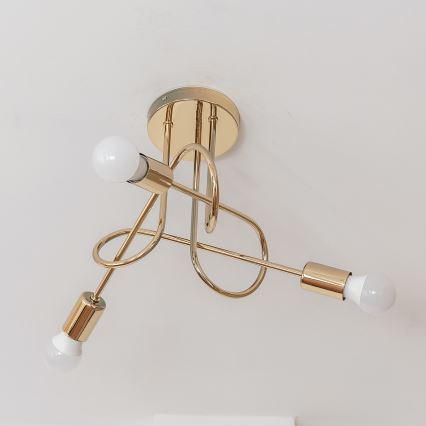 Lámpara de techo de superficie OXFORD 3xE27/15W/230V dorada