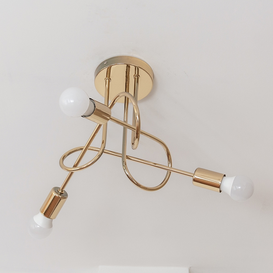 Lámpara de techo de superficie OXFORD 3xE27/15W/230V dorada