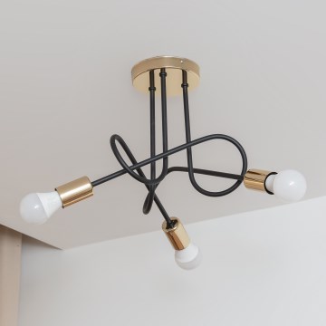 Lámpara de techo de superficie OXFORD 3xE27/15W/230V dorado/negro