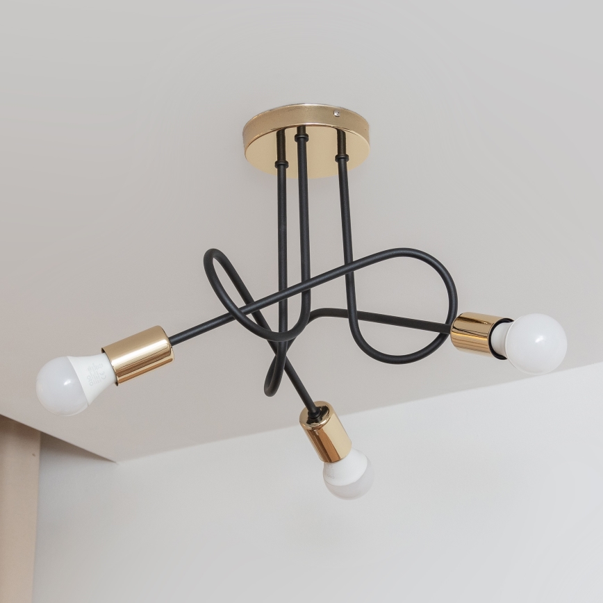 Lámpara de techo de superficie OXFORD 3xE27/15W/230V dorado/negro