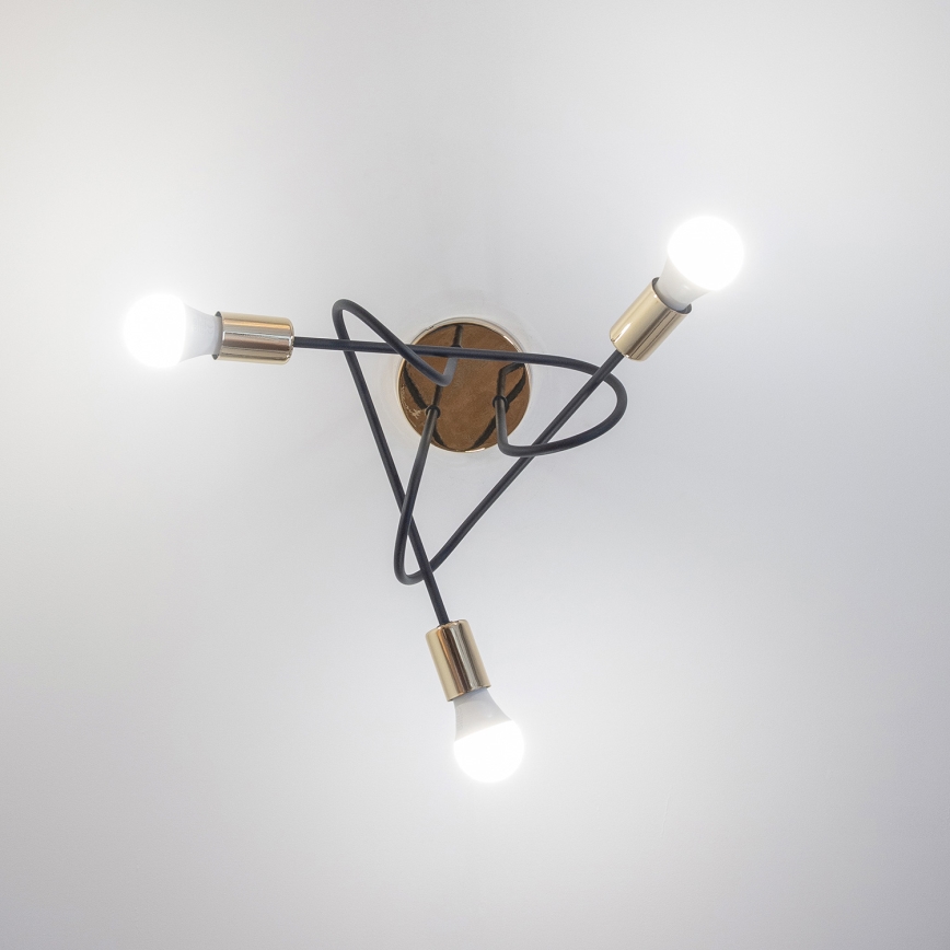 Lámpara de techo de superficie OXFORD 3xE27/15W/230V dorado/negro