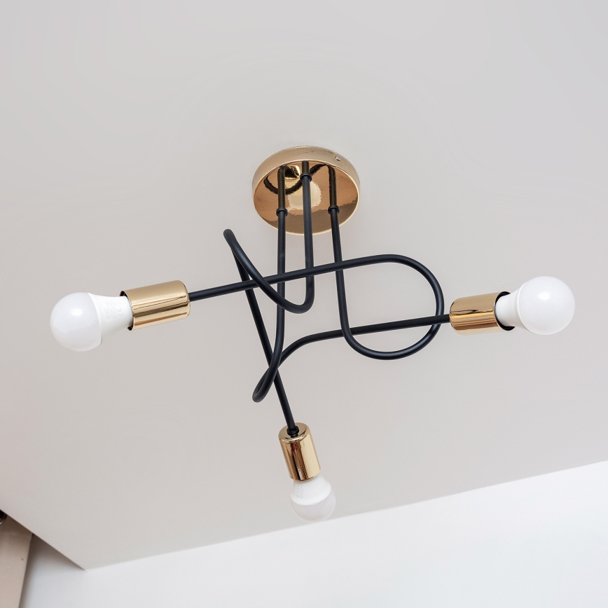 Lámpara de techo de superficie OXFORD 3xE27/15W/230V dorado/negro