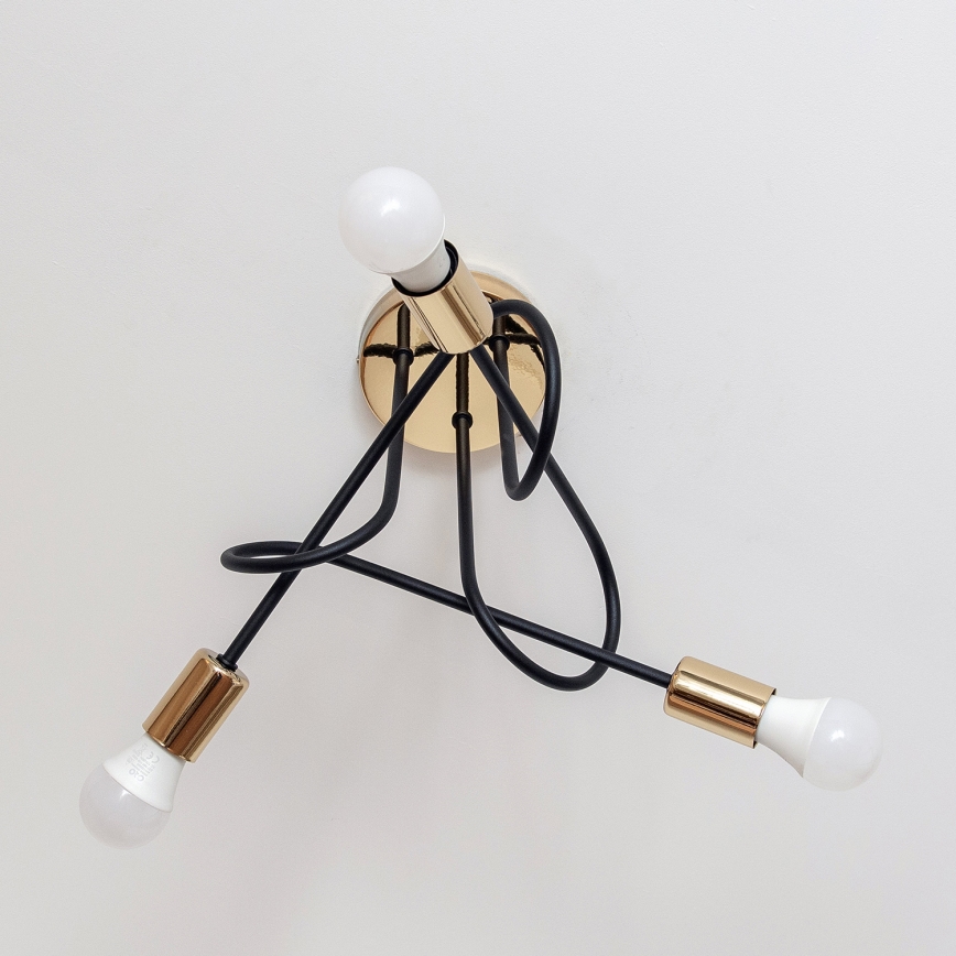 Lámpara de techo de superficie OXFORD 3xE27/15W/230V dorado/negro