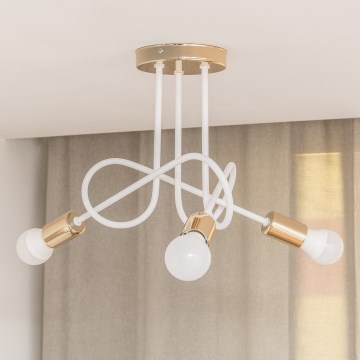 Lámpara de techo de superficie OXFORD 3xE27/15W/230V oro/blanco