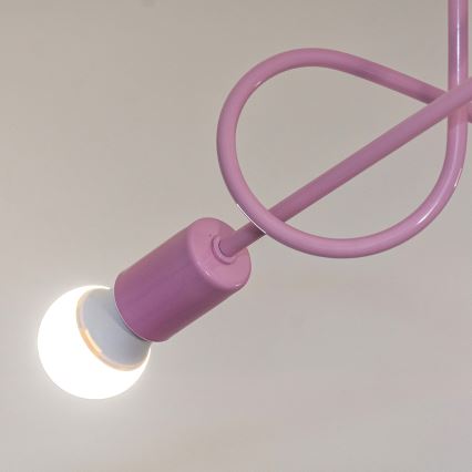 Lámpara de techo de superficie OXFORD 3xE27/15W/230V rosa